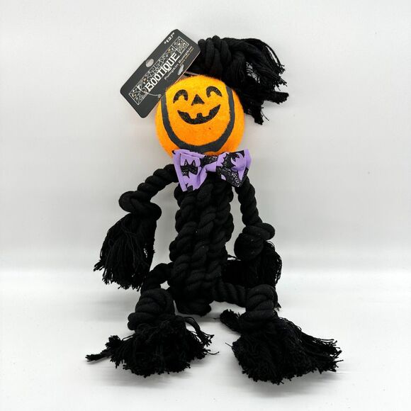 2 Bootique Pumpkin Bumpkin Halloween Plush Rope Dog Toys New With Tags - Picture 6 of 15